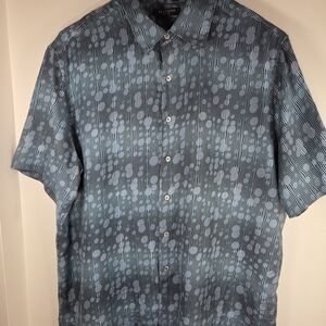 🆕️ Vintage Brandini Men's Blue Silk Hawaiian Shirt